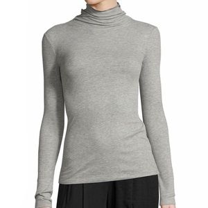 Vince Thin Ribbed Gray Turtleneck Top M